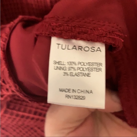 Tularosa Deep Red Eden Lace Fit & Flare Dress Size Small - Picture 4 of 13